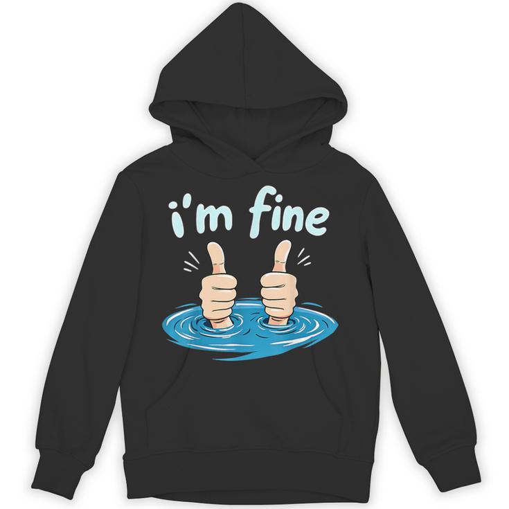 I'm Fine Drowning Thumbs Up Introvert Meme Humor Unisex Hoodie