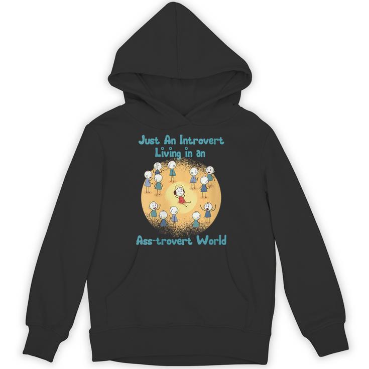 Introvert Extrovert Cartoon In Asstrovert World Unisex Hoodie