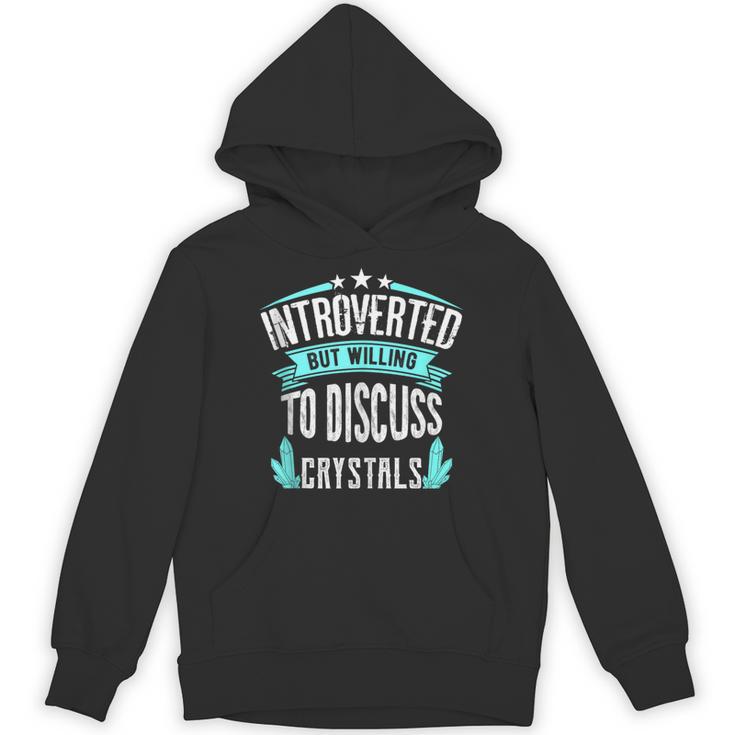 Introvert Quote Introverted But Willing To Discuss Crystals Unisex Hoodie