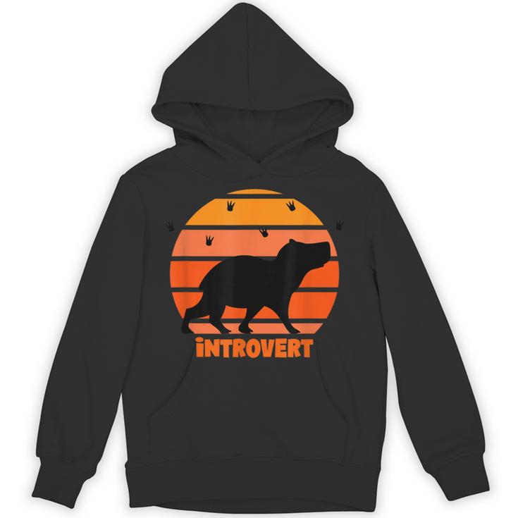 Introvert Retro Sunset Capybara Tee Unisex Hoodie