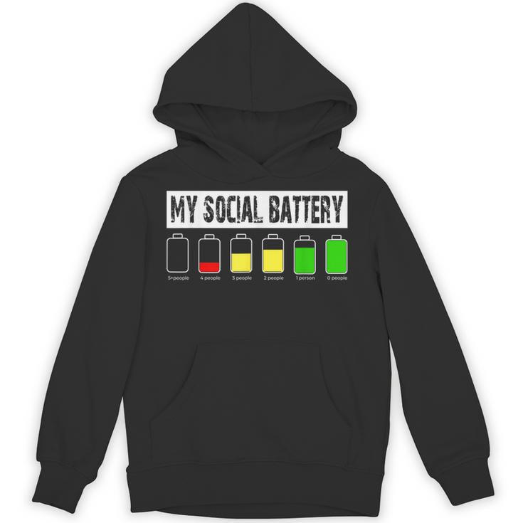 Introvert My Social Battery Low Level Graphic Unisex Hoodie