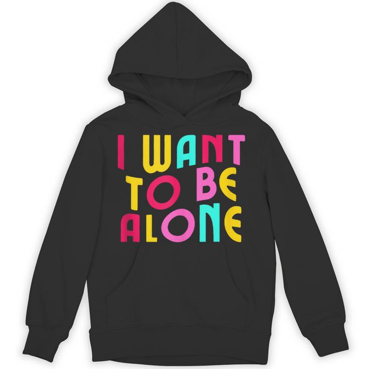Introvert I Want To Be Alone Retro Wavy Unisex Hoodie