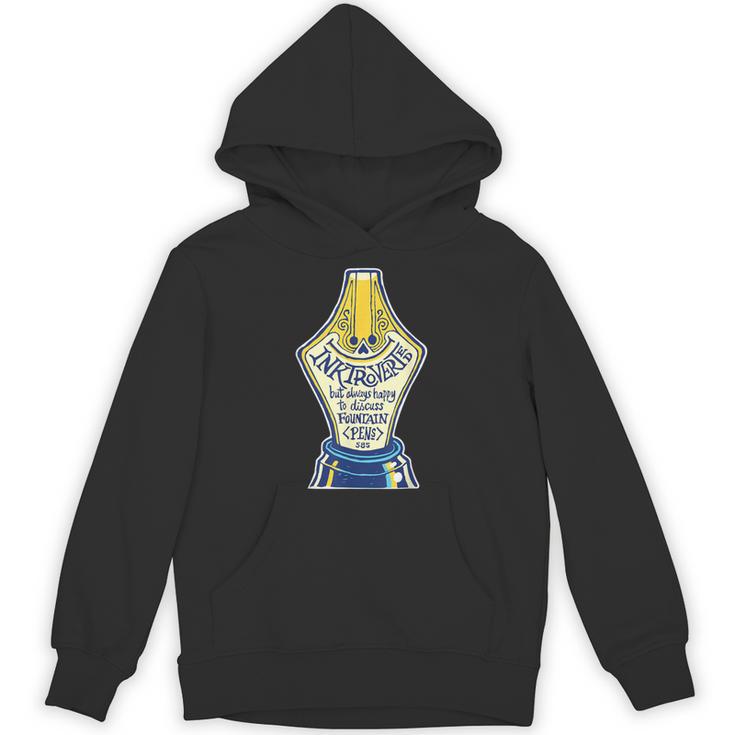 Introverted Fountain Pen Enthusiast Smiling Face Unisex Hoodie