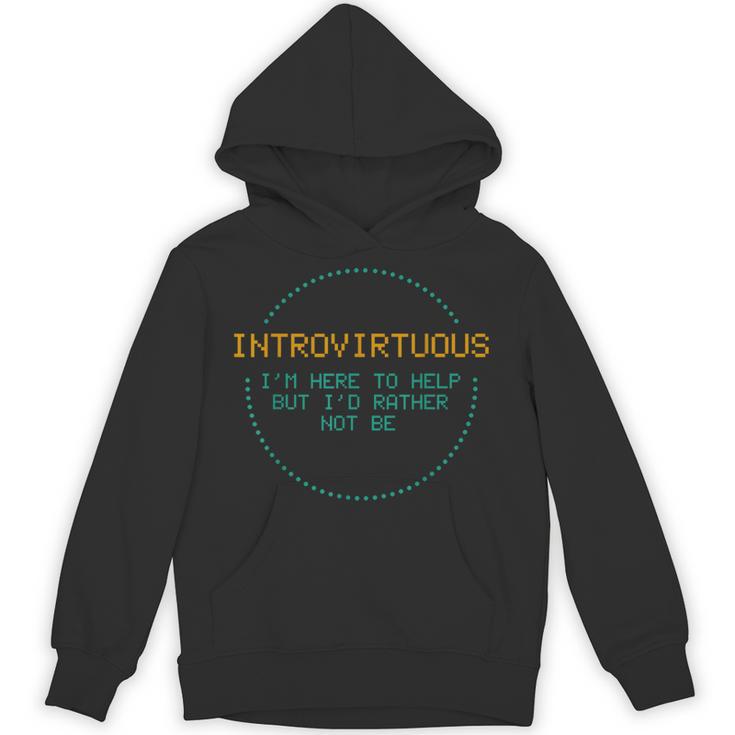 Introvirtuous Retro Pixel Funny Introvert Quote Unisex Hoodie