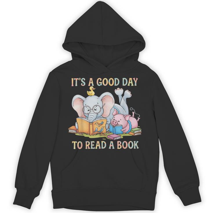 Its A Good Day To Read A Book Cute Pig & Elephant Adventure Unisex Hoodie