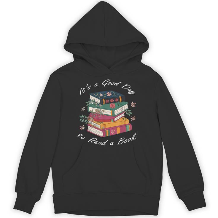 It's a Good Day To Read a Book Floral Stack Tee Unisex Hoodie