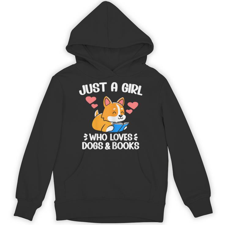 Just A Girl Who Loves Dogs And Books Reading Dog Puppy Lover Unisex Hoodie