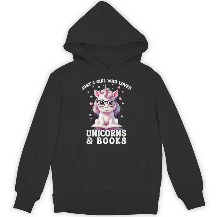Just a Girl Who Loves Unicorns & Books Bookish Unicorn Love Unisex Hoodie