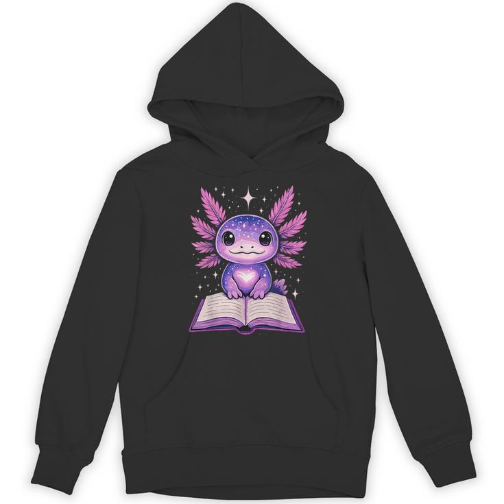 Kawaii Axolotl Cute Axolotls Reading Book Unisex Hoodie