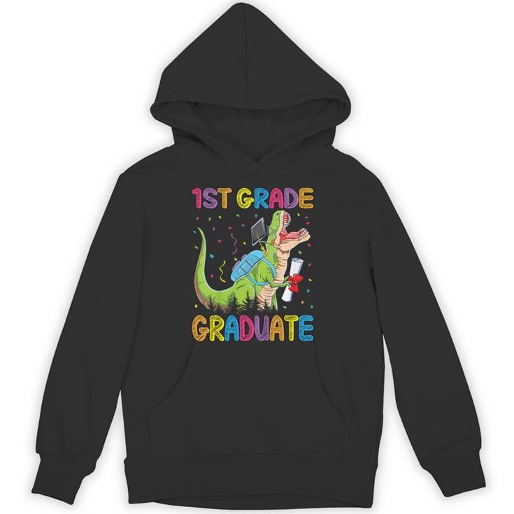Kids 1st Grade Graduate Dinosaur Trex 1st Grade Graduation Unisex Hoodie