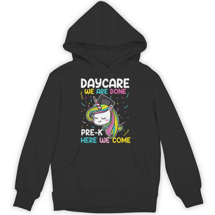 Kids Daycare Graduation Unicorn Last Day Of School Kids Unisex Hoodie