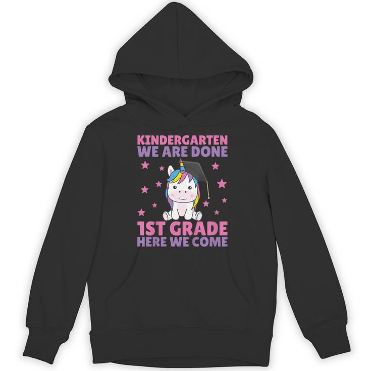 Kids Kindergarten Graduate Unicorn Graduation Unisex Hoodie
