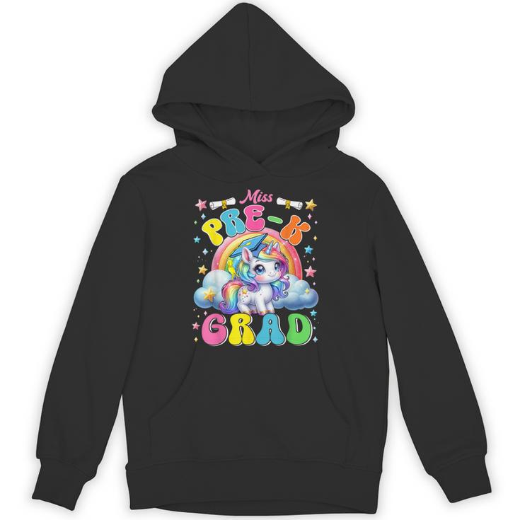Kids Miss Pre-K Grad Graduation Cute Unicorn Rainbow Girls Unisex Hoodie