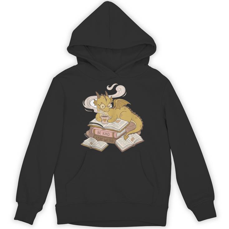 Be Kind Stay Weird Read Books Cute Dragon Unisex Hoodie