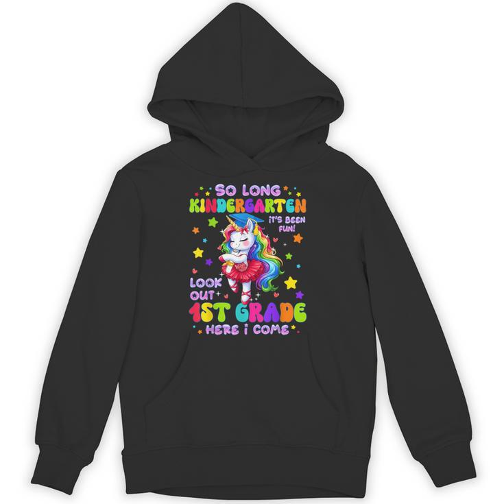 Kindergarten Graduation 2025 Graduate Girls Unicorn 1st Grad Unisex Hoodie