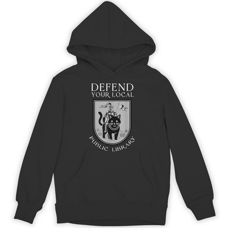 Knight Cat Defend Your Public Library Book Lover Unisex Hoodie