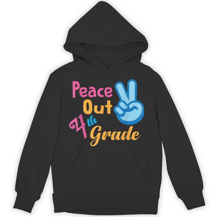 Last Day Of School Peace Out Grade 4 Graduation Kids Unisex Hoodie