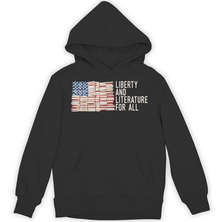 Liberty And Literature For All Reading USA Book Lover Unisex Hoodie