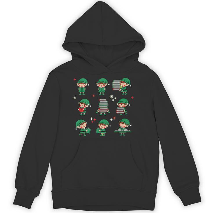 Librarian Book Lover Christmas Elf Reading Joy Unisex Hoodie