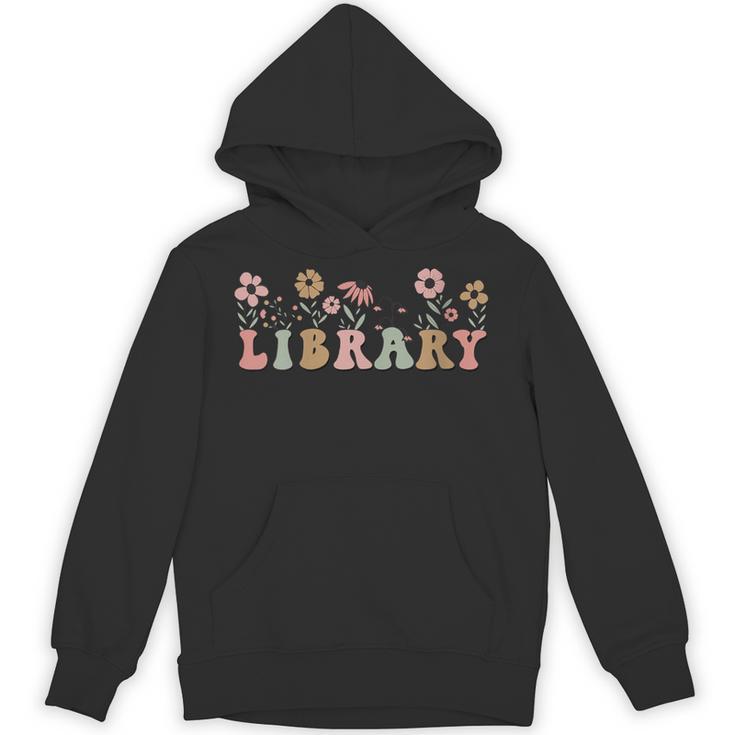 Library Book Lover School Librarian Reading Floral For Women Unisex Hoodie