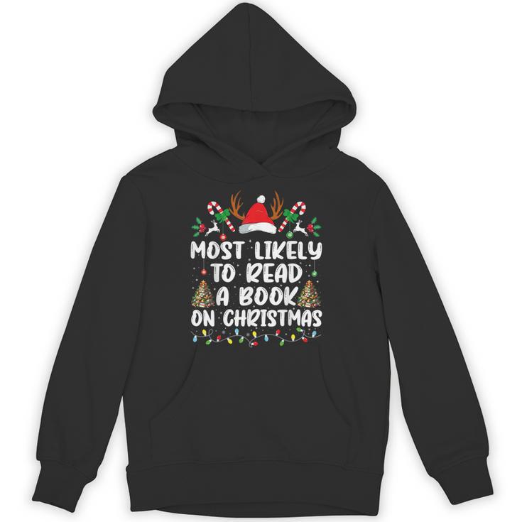 Most Likely To Read A Book On Christmas Matching Family Unisex Hoodie