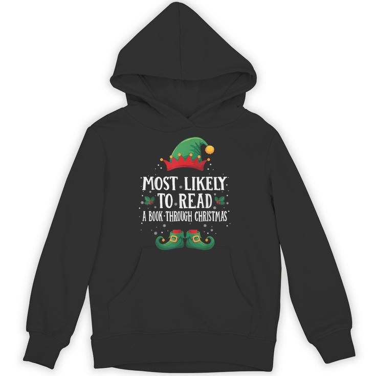 Most Likely To Read A Book Matching Christmas Elf Unisex Hoodie