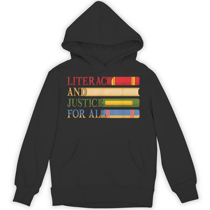 Literacy And Justice For All Reading Book Club Librarian Unisex Hoodie