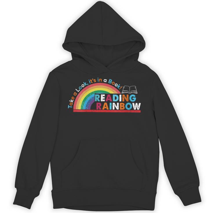 Take A Look A Book Vintage Reading Librarian Rainbow Unisex Hoodie