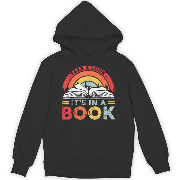 Take A Look It's In A Book Reading Book Vintage Rainbow Unisex Hoodie