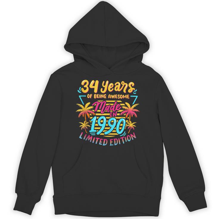 Made In 1990 Limited Edition 90s Nostalgia 34th Birthday Unisex Hoodie