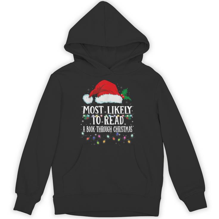 Matching Christmas PJS Most Likely To Read A Book Unisex Hoodie