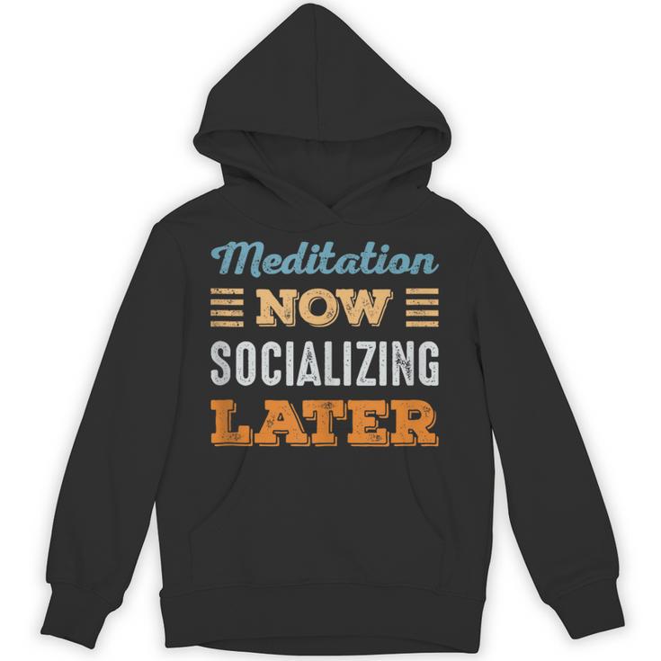 Meditation Now Minimal Socializing Introvert Vintage Unisex Hoodie