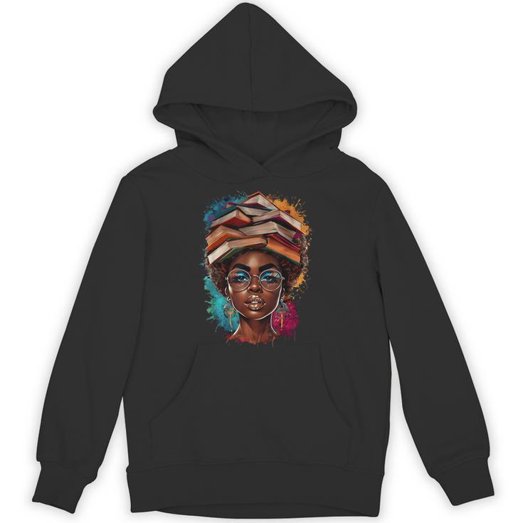 Melanin Girl Afro Book Lover Librarian Teacher Student Unisex Hoodie