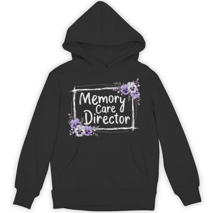 Memory Care Director Purple Floral Pansies Unisex Hoodie