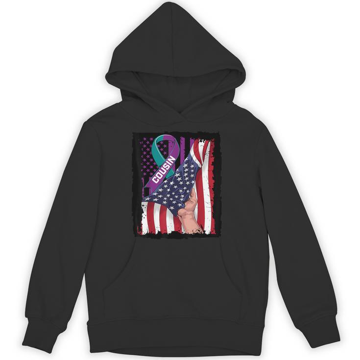 In Memory Of My Cousin Suicide Awareness American Flag Women Kids Men Unisex Hoodie