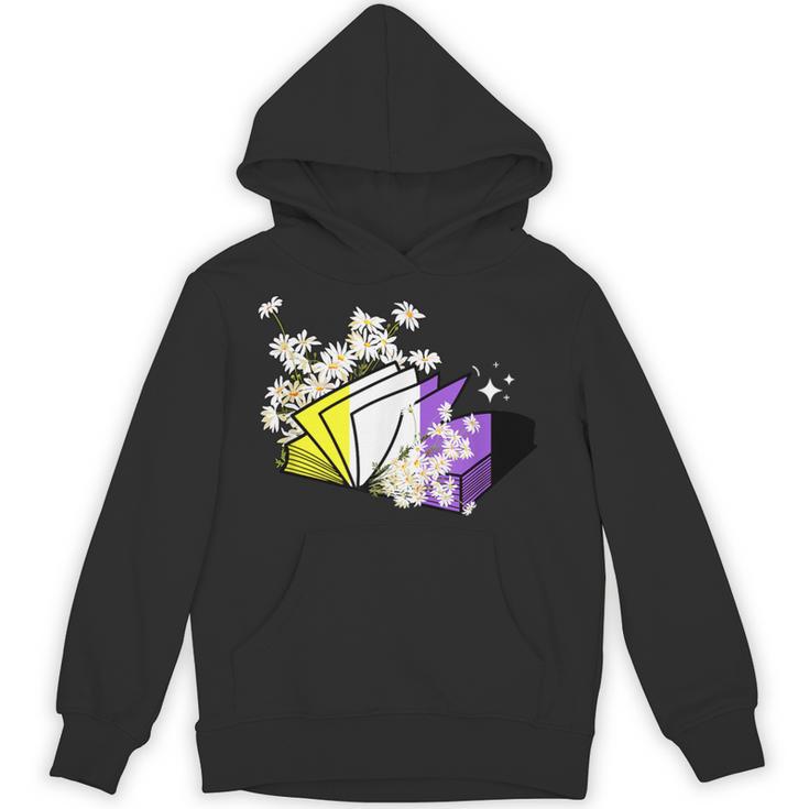 Non-Binary Book Lover Nonbinary Daisy LGBT Reading Pride Unisex Hoodie