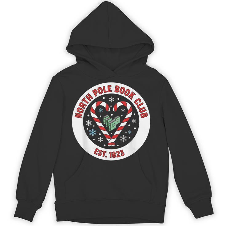 North Pole Book Club Shirt Candy Cane Christmas Unisex Hoodie
