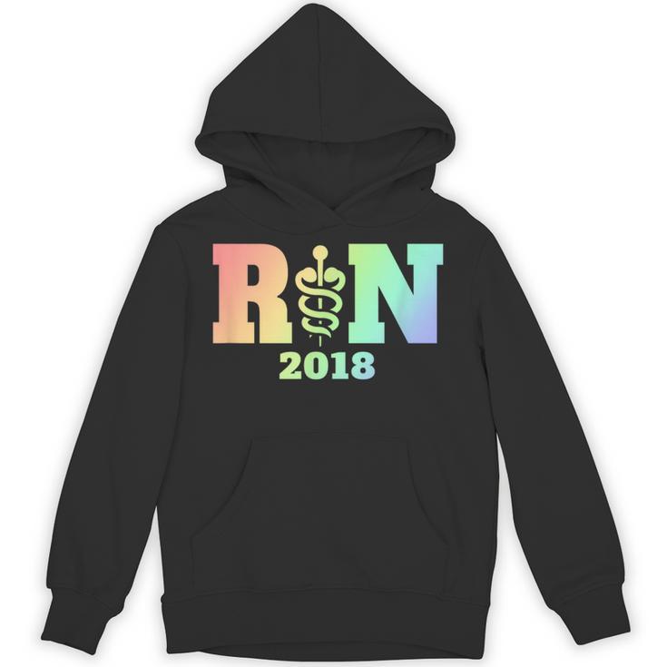 Nurse Graduation Shirt RN Est 2018 Rainbow Tshirt Unisex Hoodie
