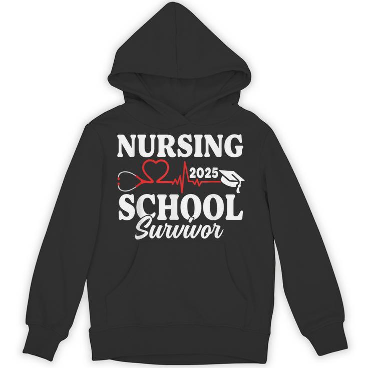 Nursing School Survivor 2025 RN ER Graduation Nurse Grad Unisex Hoodie