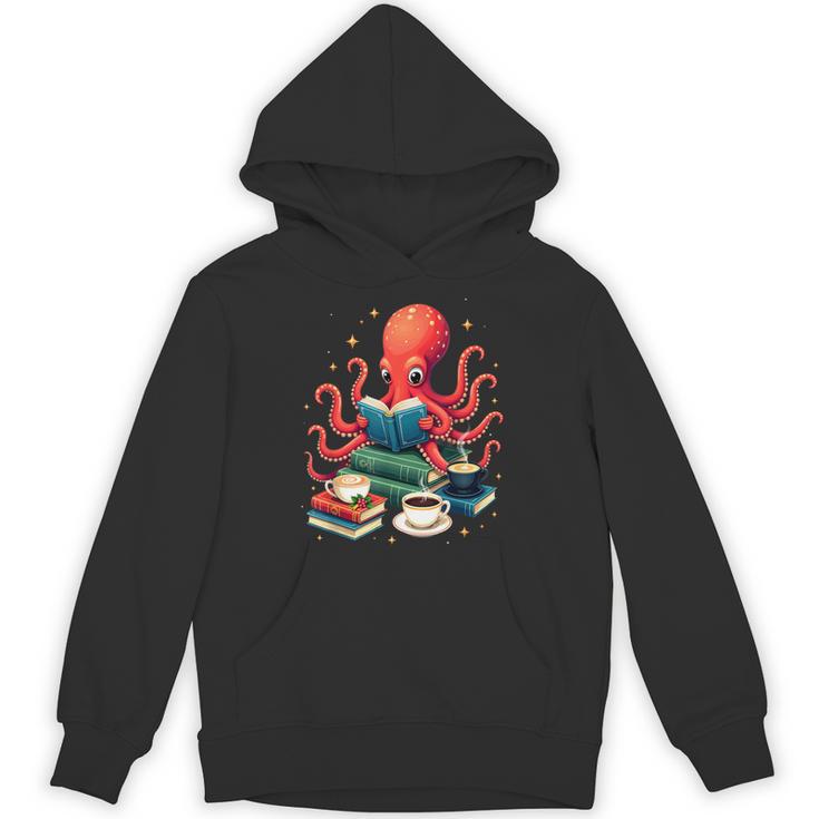 Octopus Reading Books Tea Coffee Unisex Hoodie Octopus Reading Books Tea Coffee Unisex Hoodie