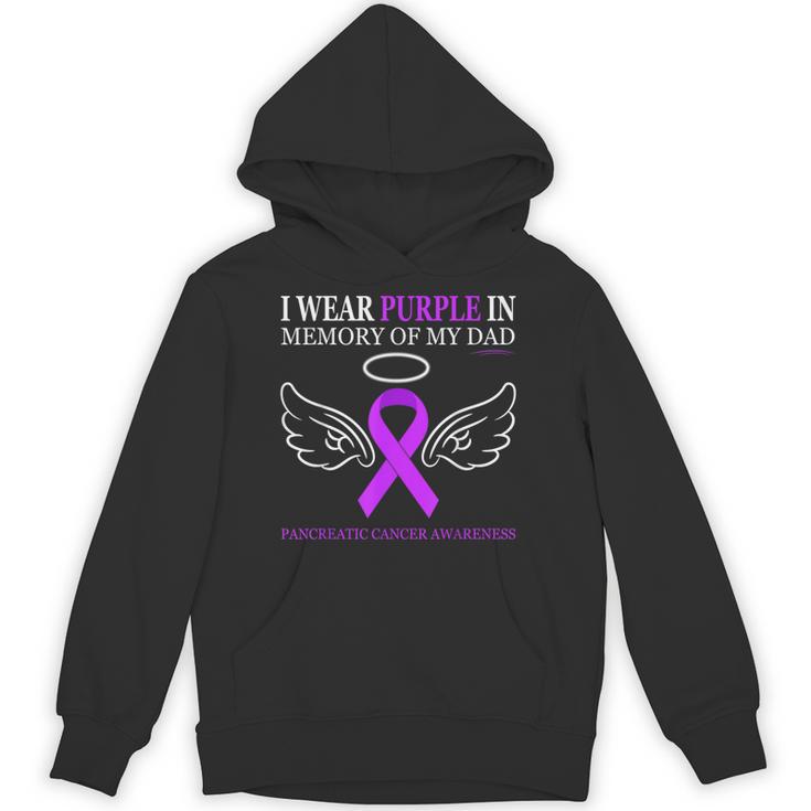Pancreatic Cancer I Wear Purple In Memory Of My Dad Unisex Hoodie