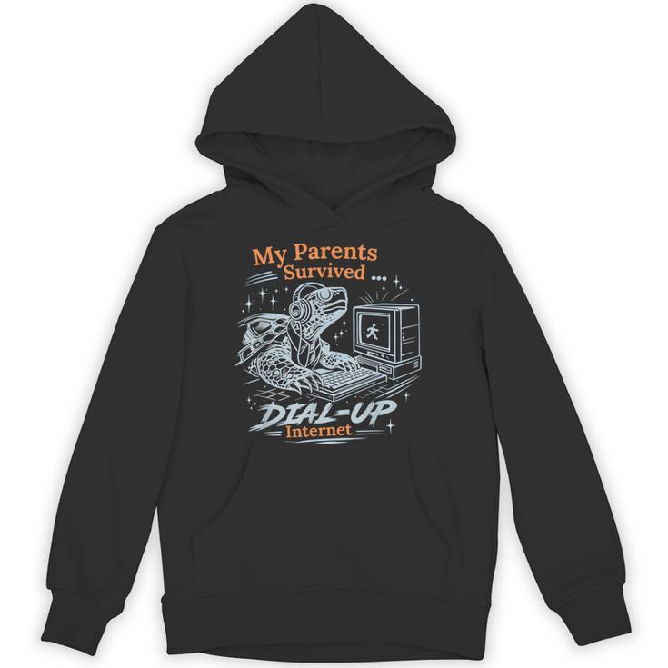 My Parents Survived Dial Up Internet Nostalgia Turtle Unisex Hoodie