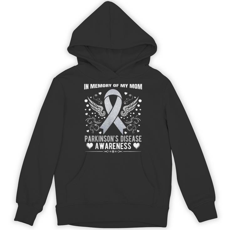 Parkinson's Disease Awareness Memory Of My Mom Ribbon Wings Unisex Hoodie