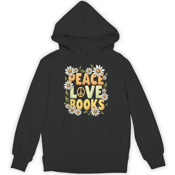 Peace Love Books Librarian Teacher Life Book Library Unisex Hoodie