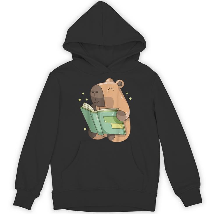 Pet Capybara Is Reading Library Capy Word Book Day Teacher Men Women Kids Unisex Hoodie