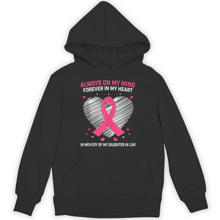 Pink In Memory Of Daughter In Law Breast Cancer Heart Print Unisex Hoodie