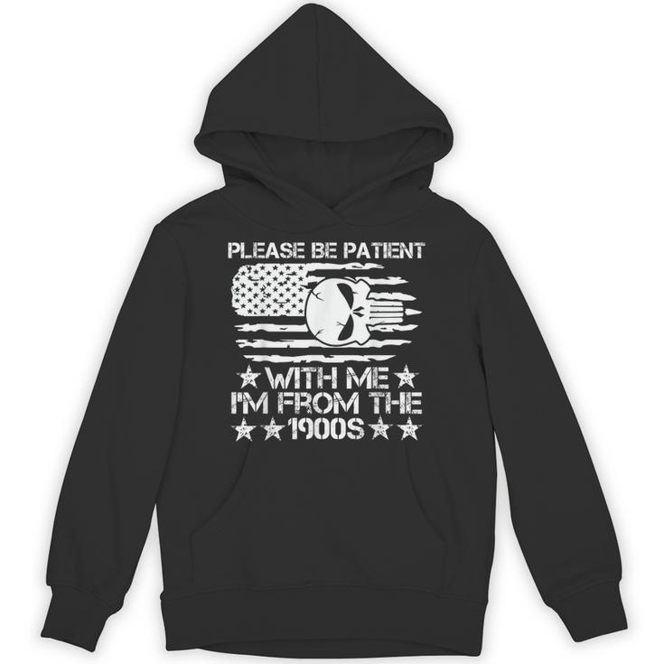 Please Be Patient With Me I'm From The 1900s USA Flag Skull Unisex Hoodie