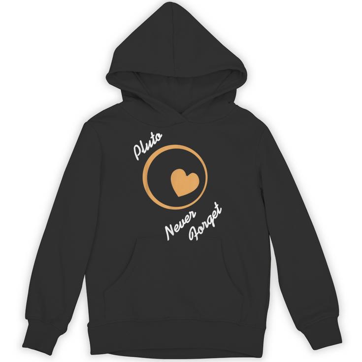 Pluto Never Forget Space Nostalgia Planetary Humor Unisex Hoodie