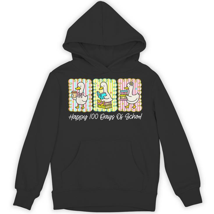 Preppy 100 Days Of School Goose Coffee Books Teacher Life Unisex Hoodie