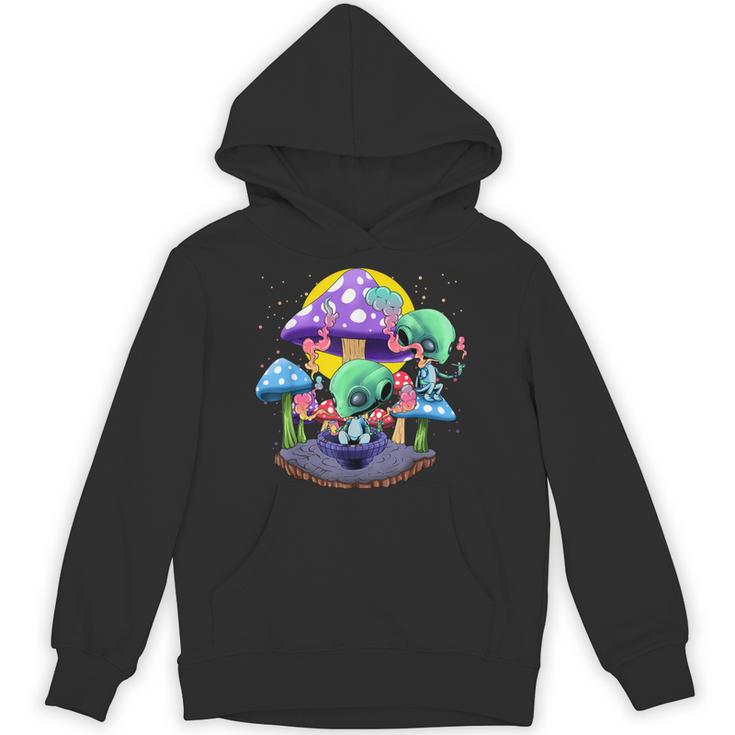 Psychedelic Alien Mushroom Nostalgia Groovy Vibe Hippie Unisex Hoodie